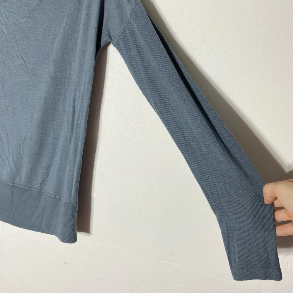 Athleta Metropolis Grey Boat Neck Long Sleeve Activewear Loungewear Top S - Picture 14 of 16